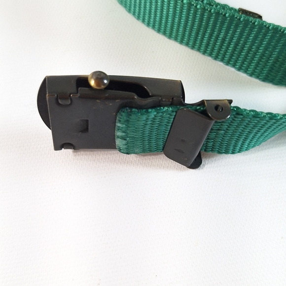 Vintage 90's Boy Scouts of Canada Brass Buckle Green Web Belt - Picture 3 of 8